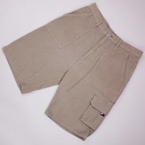 Tommy Hilfiger Corduroy Cargo Shorts 30 Beige Flag